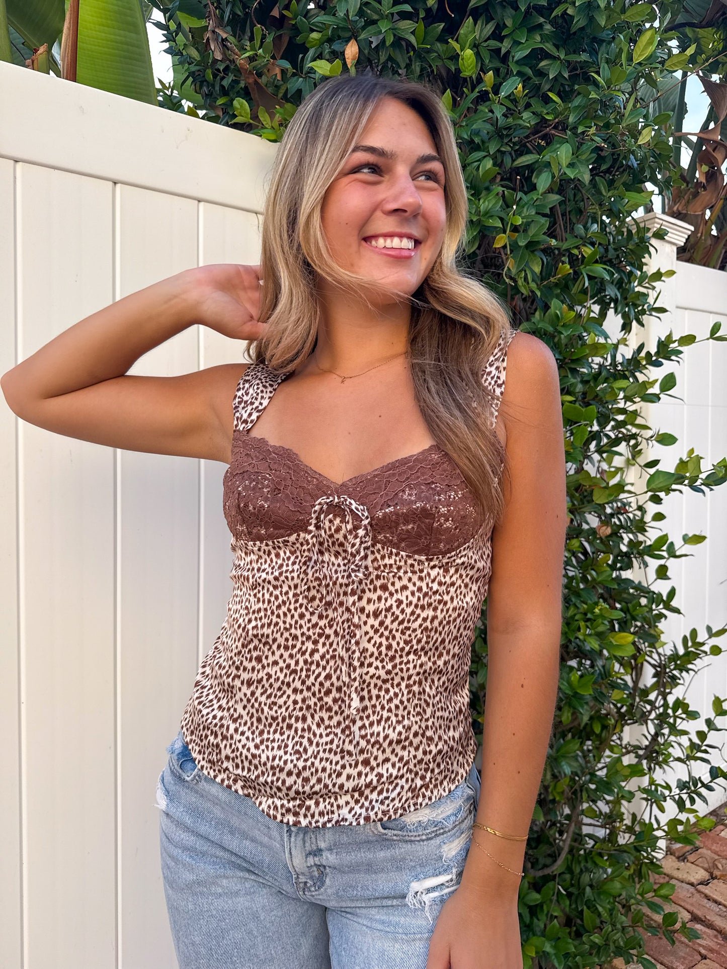 Lace & Leopard Top