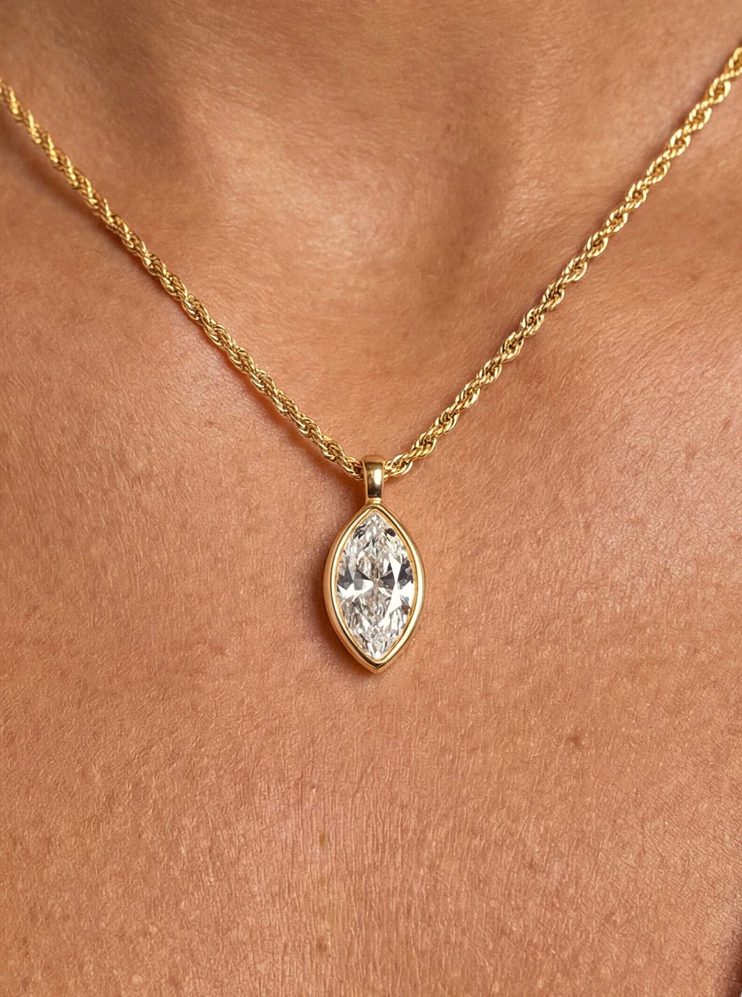 Marquise Crystal Pendant Necklace