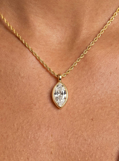Marquise Crystal Pendant Necklace