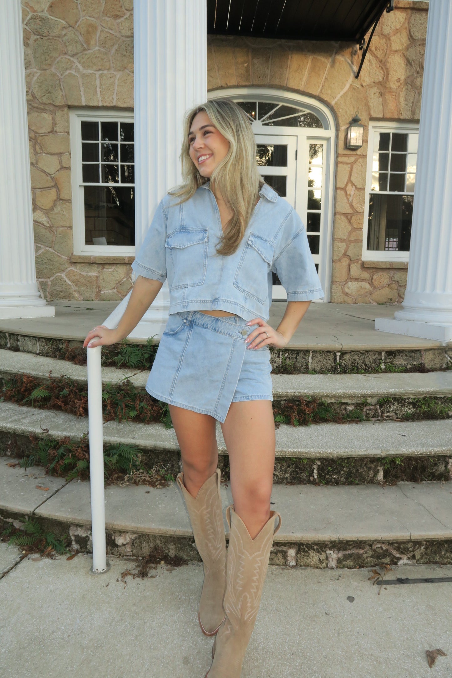 Denim Daisy Skort (Matching Set)