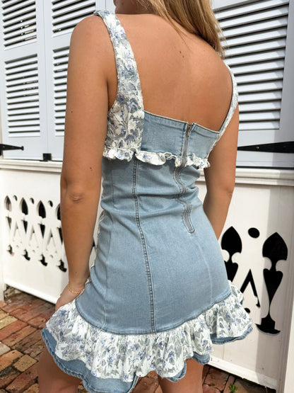 Denim Blossom Dress