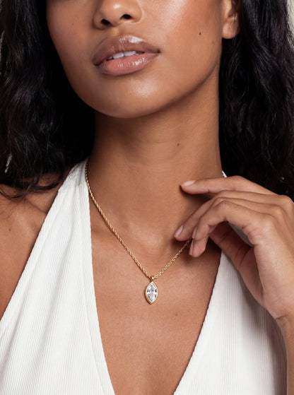 Marquise Crystal Pendant Necklace