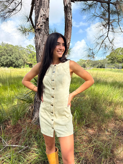 Prairie Glow Denim Dress
