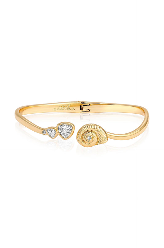 Golden Nautilus Shell Cuff Bracelet