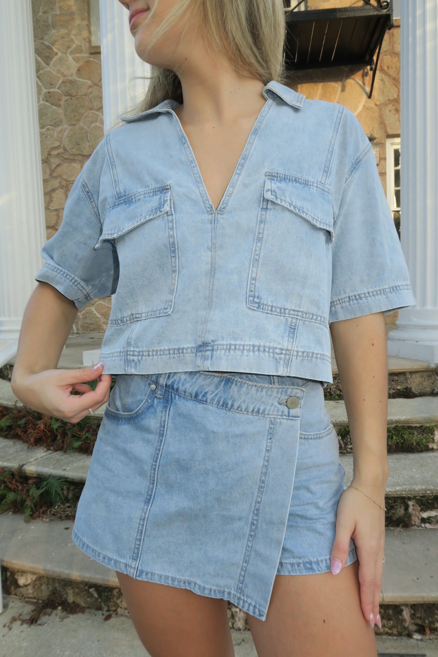 Denim Daisy Top (Matching Set)