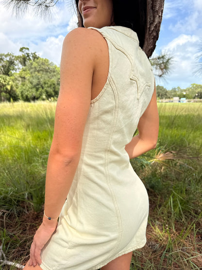Prairie Glow Denim Dress