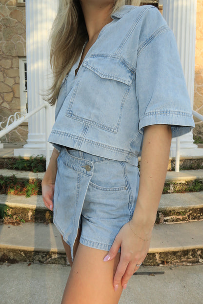 Denim Daisy Skort (Matching Set)