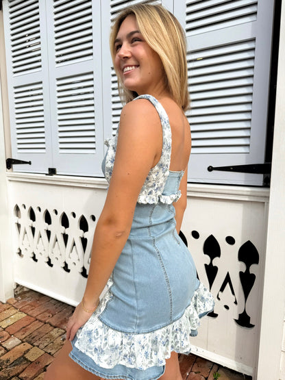 Denim Blossom Dress