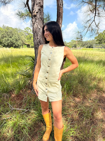 Prairie Glow Denim Dress