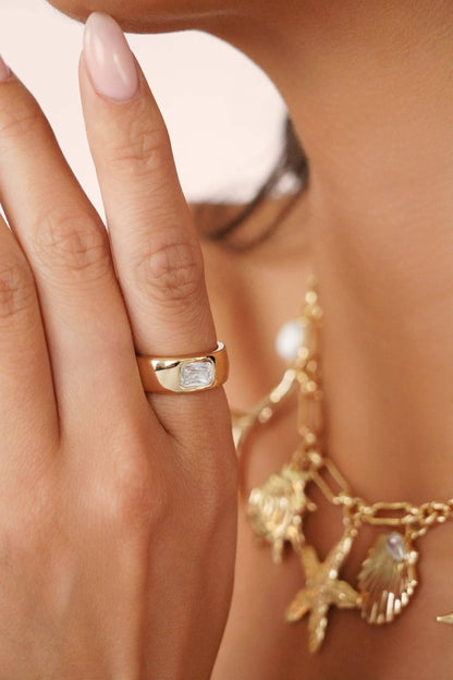 Emerald Cut Treasure Ring