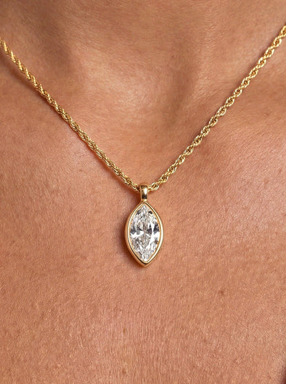 Marquise Crystal Pendant Necklace